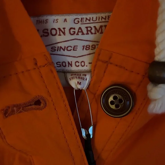 Filson Women’s Ranger Hooded Popover Bright Orange Hooded Jacket - Picture 5 of 10